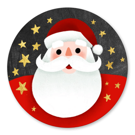 Kerstman met gouden sterren